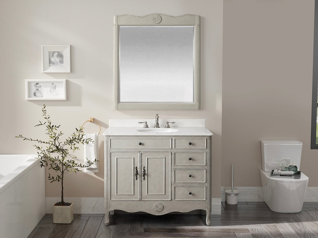38 Inch Cottage Freestanding Distressed Gray Daleville Bathroom Vanity, Single Sink, Fully Assembled