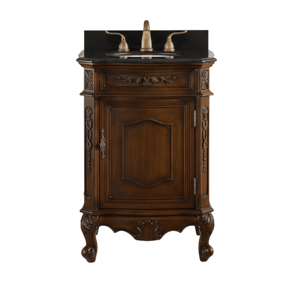 24 Inch Brown Classic Style Powder Room Debellis Small Bathroom Vanity
