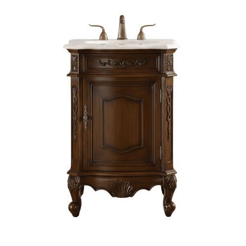 24 Inch Brown Classic Style Powder Room Debellis Small Bathroom Vanity