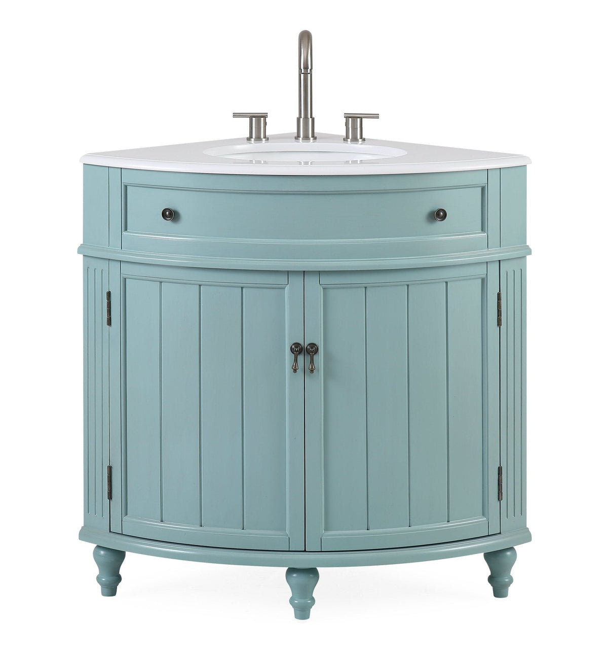 24 Inch Triadsville Freestanding Corner Bathroom Sink Vanity - White