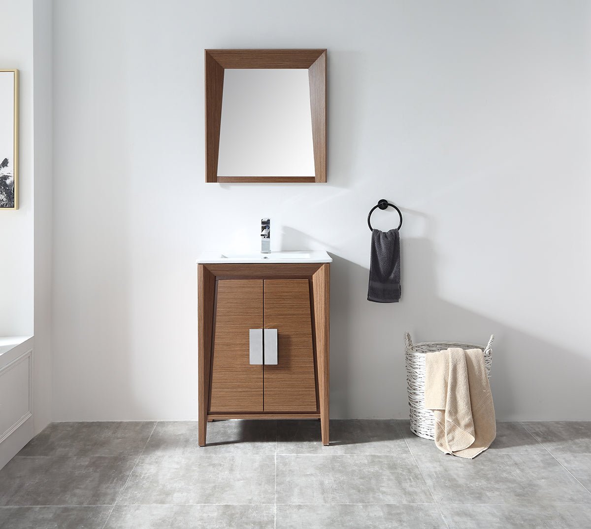 24 Inch Larvotto Light Wheat Modern Contemporary Modern Bathroom Vanity