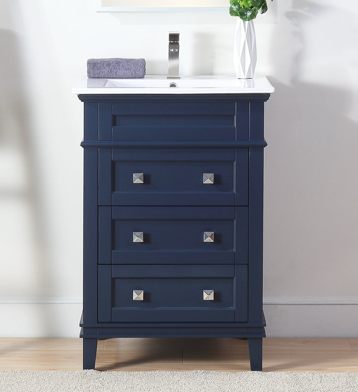 24 Inch Felix Navy Blue Modern Small Bathroom Vanity