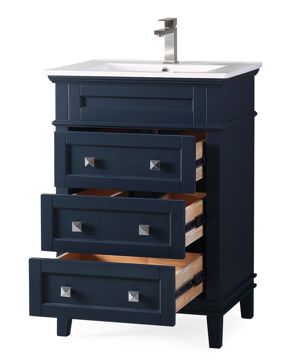 24 Inch Felix Navy Blue Modern Small Bathroom Vanity