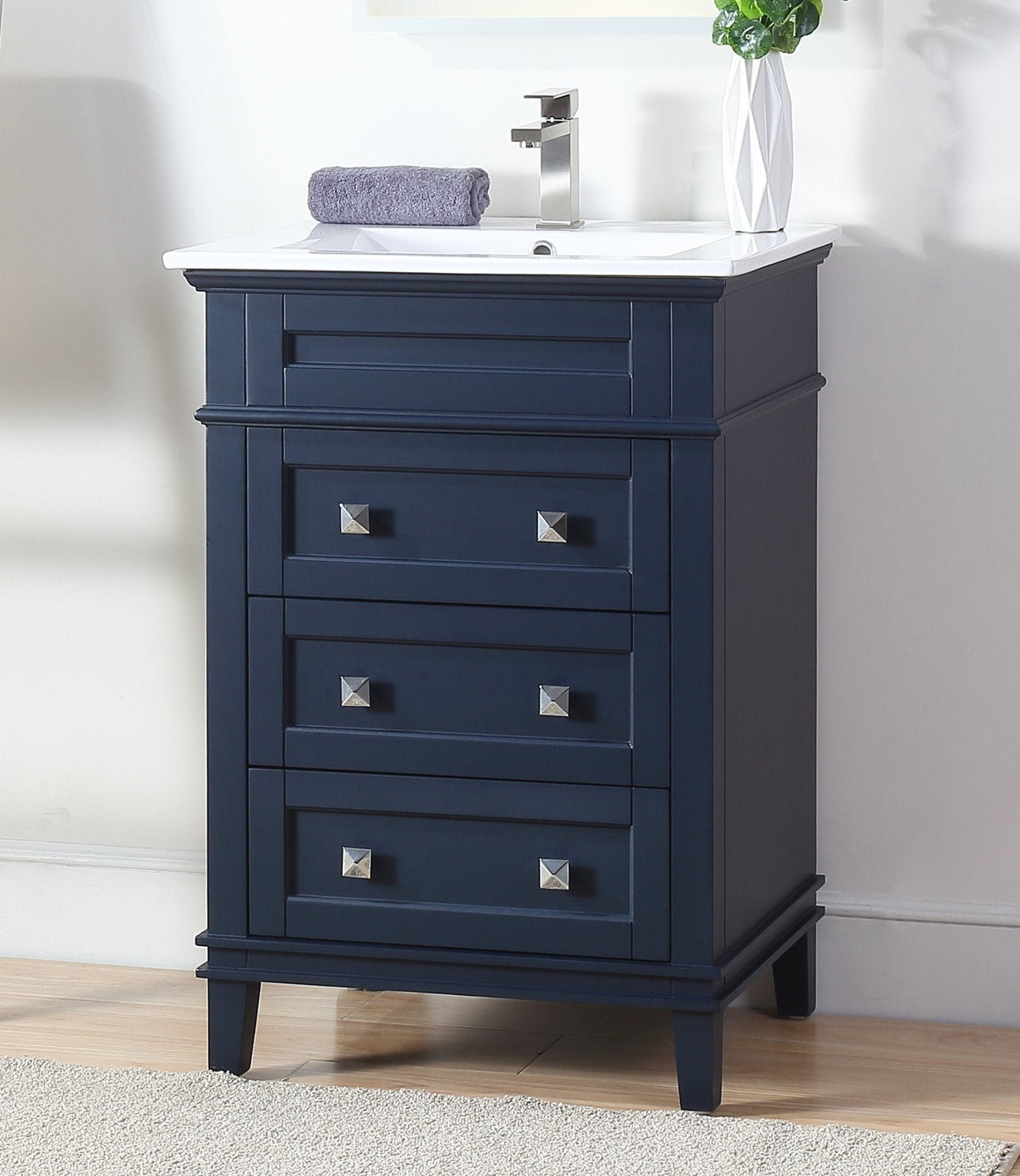 24 Inch Felix Navy Blue Modern Small Bathroom Vanity