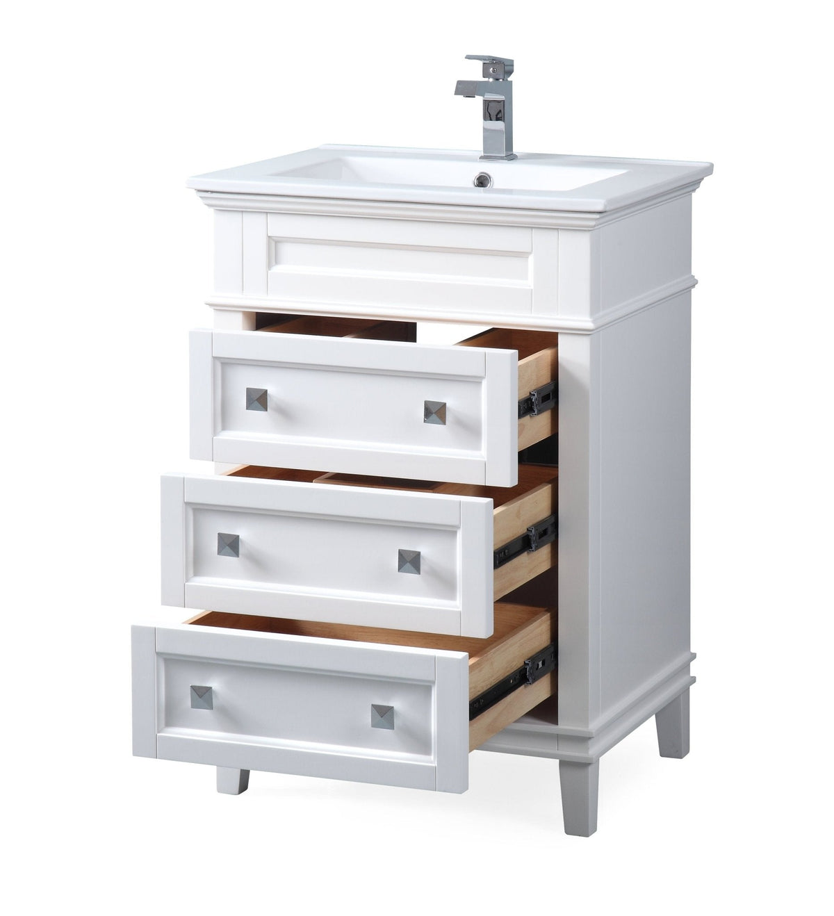 24 Inch Felix White Modern Small Bathroom Vanity