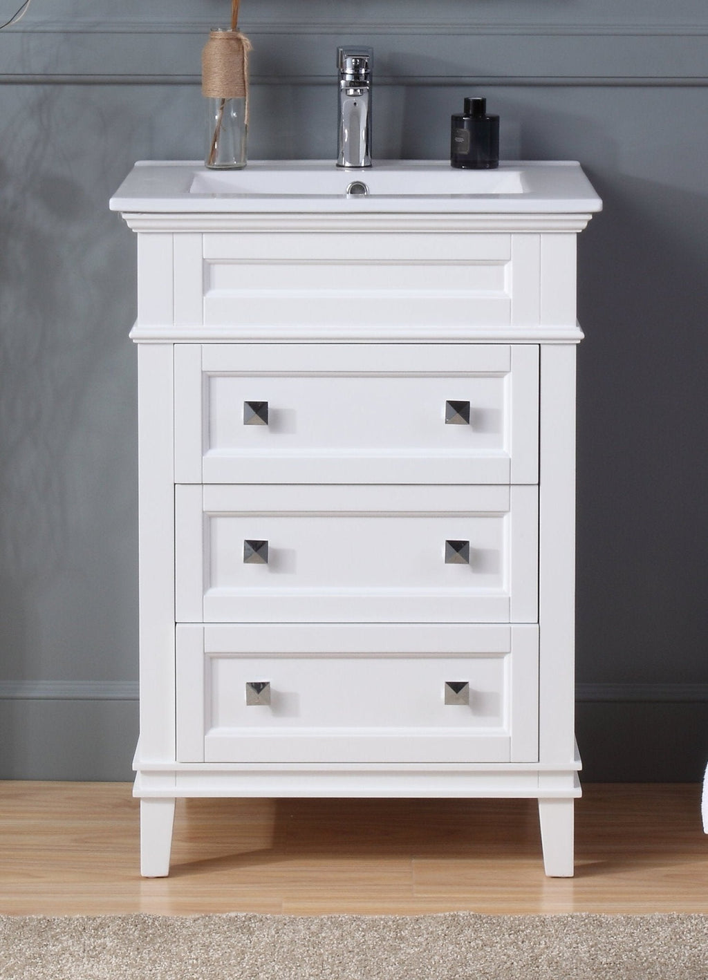 24 Inch Felix White Modern Small Bathroom Vanity