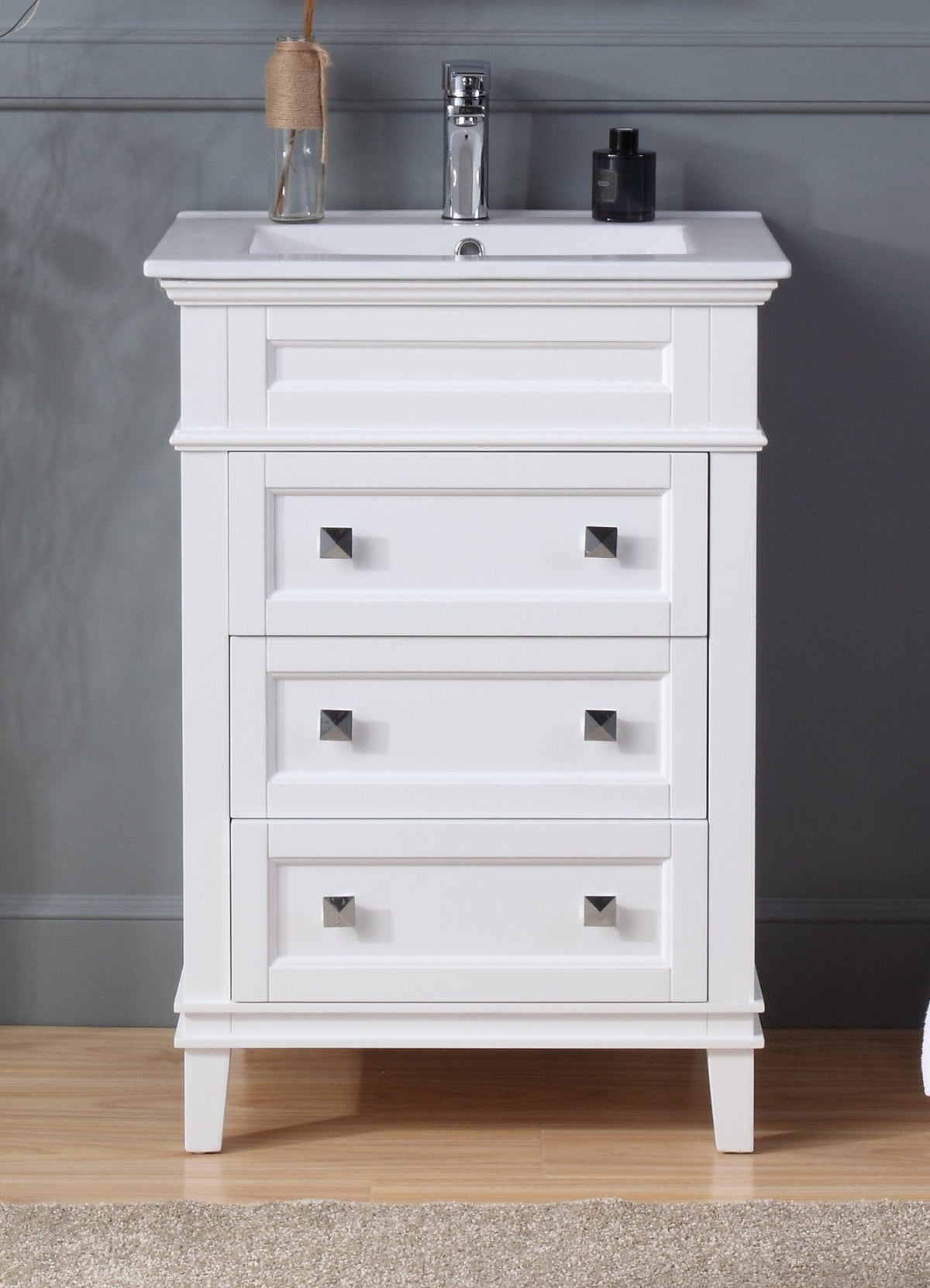 24 Inch Felix White Modern Small Bathroom Vanity