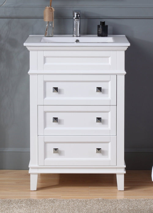 24 Inch Felix White Modern Small Bathroom Vanity