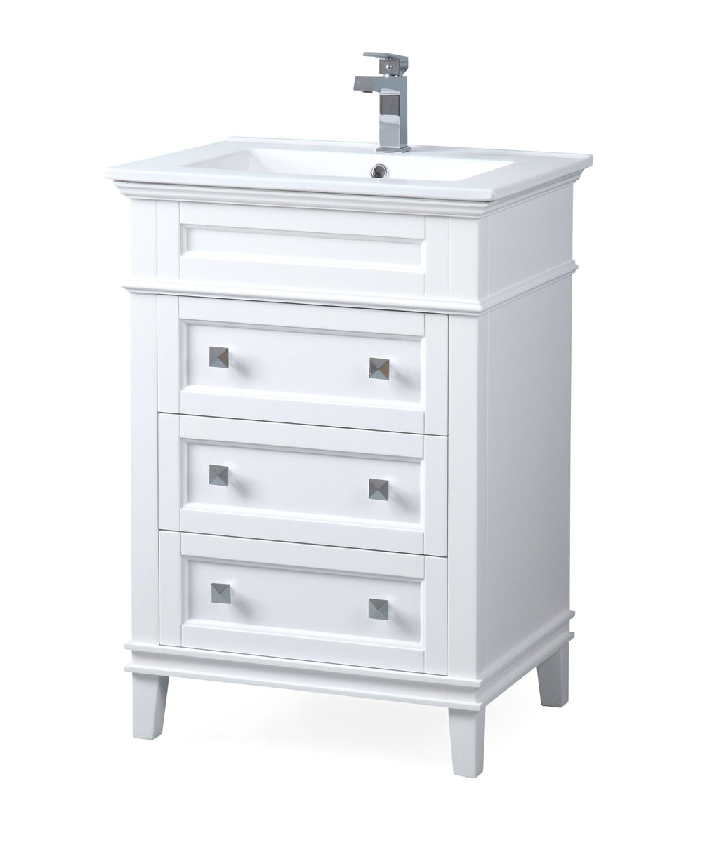 24 Inch Felix White Modern Small Bathroom Vanity