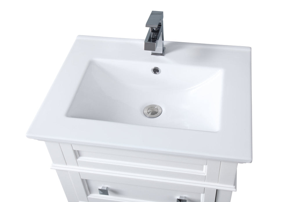 24 Inch Felix White Modern Small Bathroom Vanity