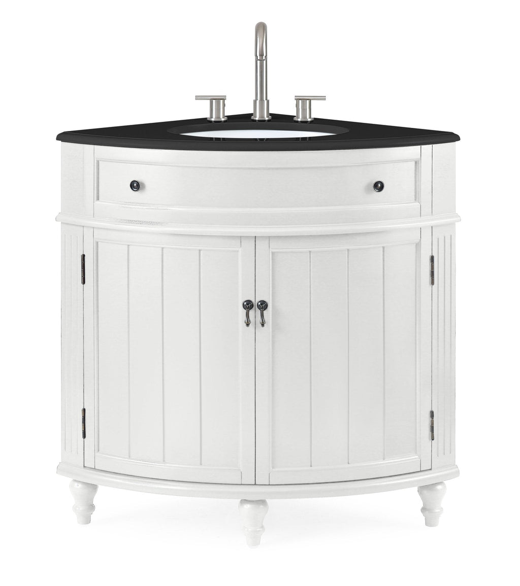 24 Inch Triadsville Freestanding White Corner Bathroom Sink Vanity