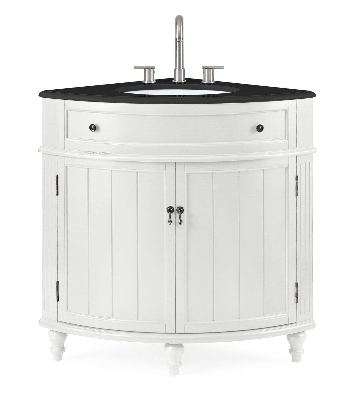 24 Inch Triadsville Freestanding White Corner Bathroom Sink Vanity