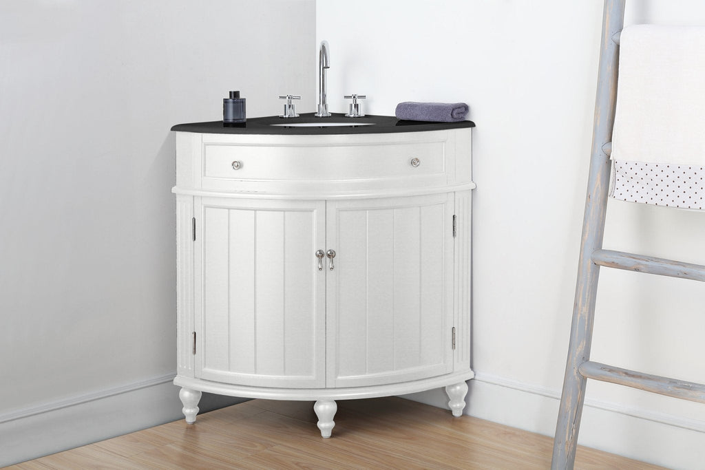 24 Inch Triadsville Freestanding White Corner Bathroom Sink Vanity