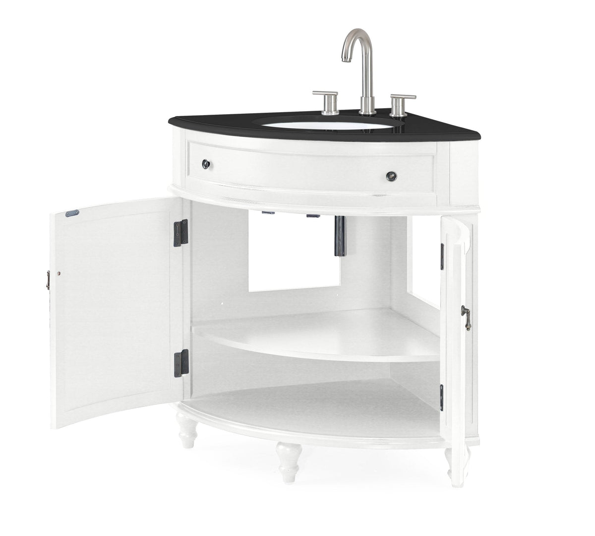 24 Inch Triadsville Freestanding White Corner Bathroom Sink Vanity