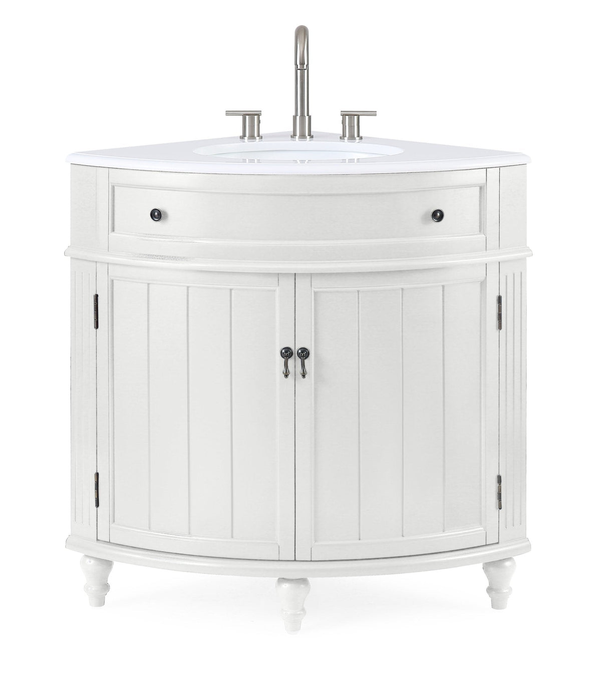 24 Inch Triadsville Freestanding White Corner Bathroom Sink Vanity