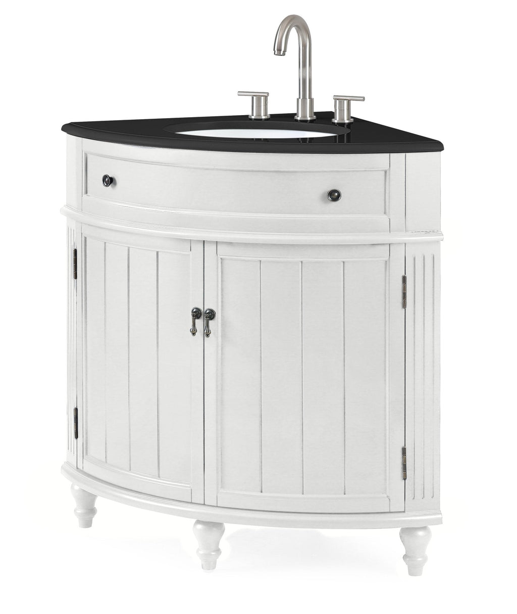 24 Inch Triadsville Freestanding White Corner Bathroom Sink Vanity