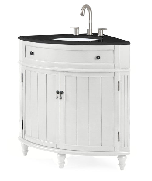 24 Inch Triadsville Freestanding White Corner Bathroom Sink Vanity