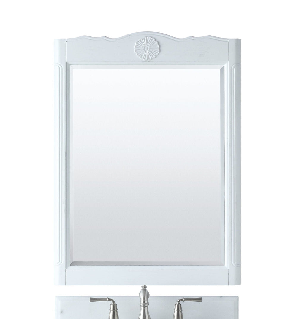 26 Inch Daleville Distressed White Cottage Style Small Bathroom Sink Vanity