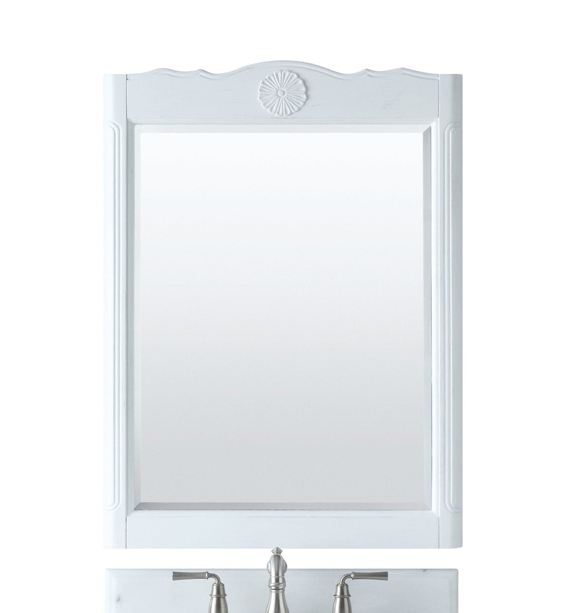 26 Inch Daleville Distressed White Cottage Style Small Bathroom Sink Vanity