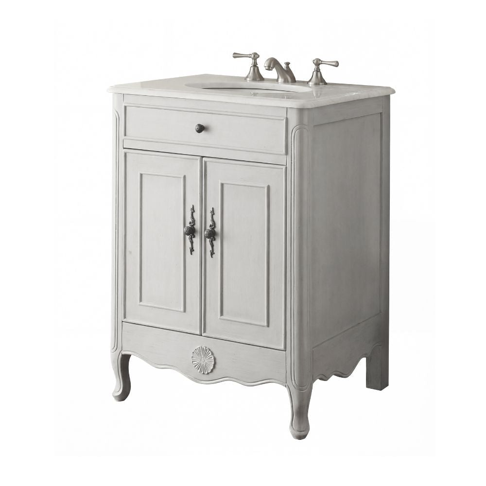 26 Inch Daleville Distressed Gray Cottage Style Small Bathroom Sink Vanity