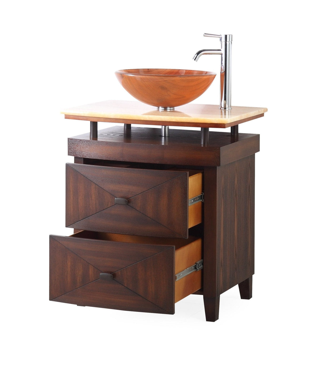 28" Benton Collection Onyx counter top Verdana Vessel Sink Bathroom Vanity