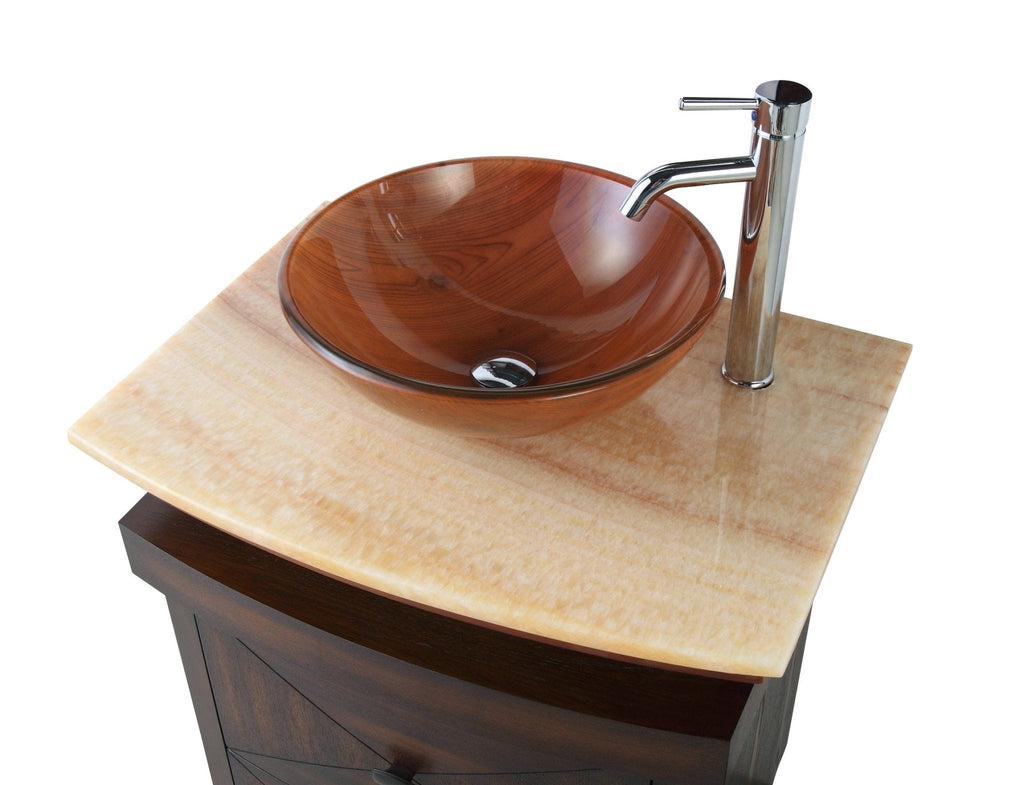 28" Benton Collection Onyx counter top Verdana Vessel Sink Bathroom Vanity