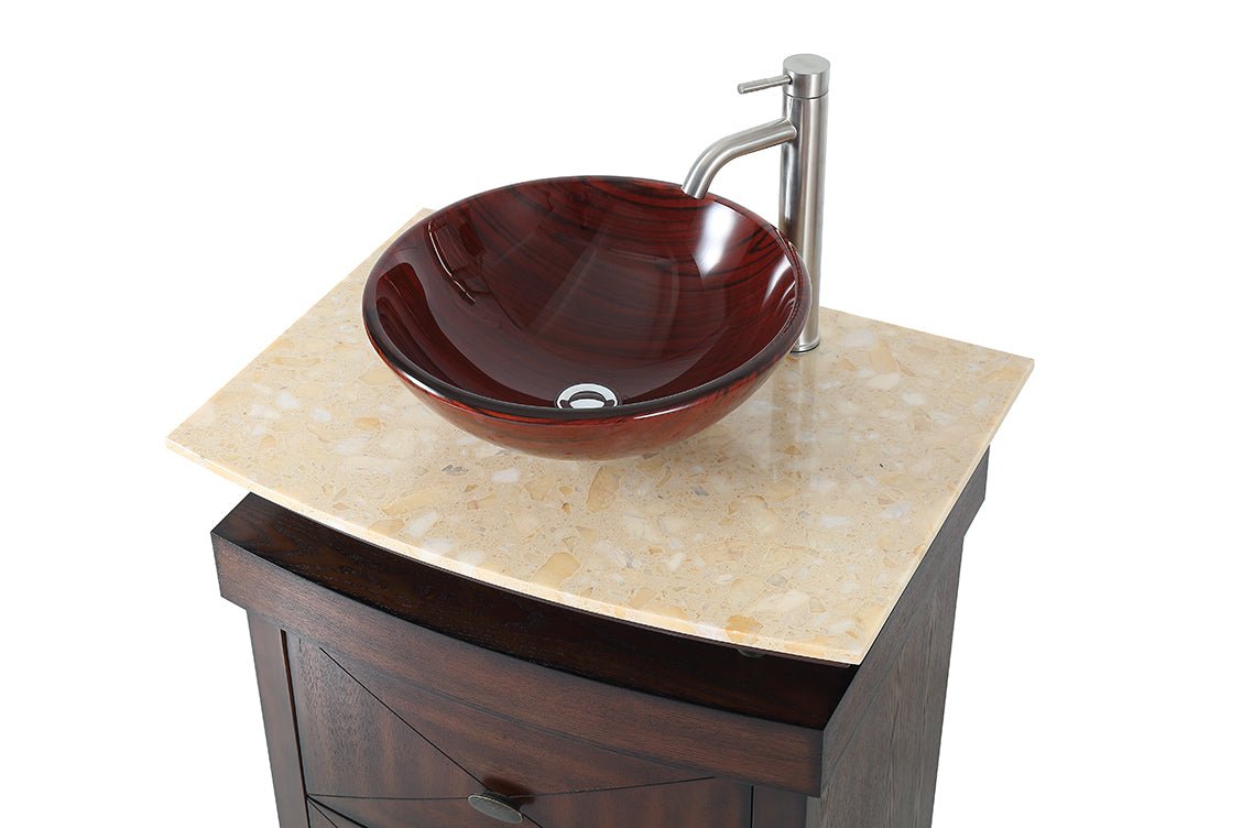 28" Benton Collection Onyx counter top Verdana Vessel Sink Bathroom Vanity