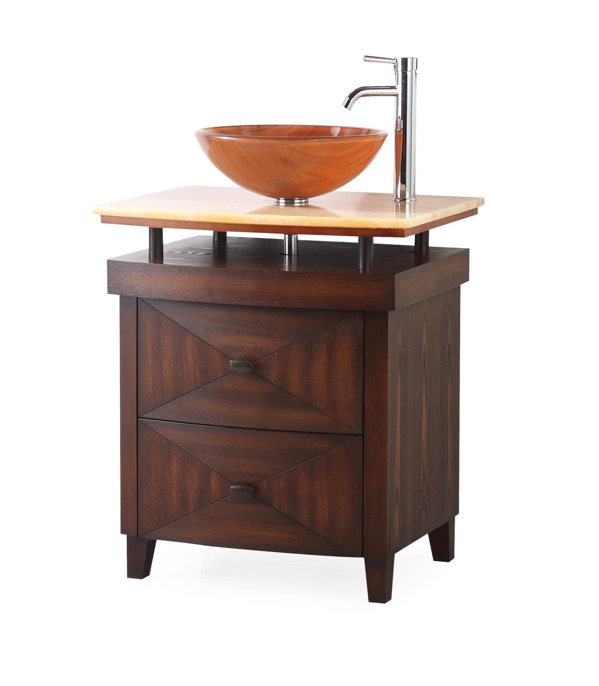 28" Benton Collection Onyx counter top Verdana Vessel Sink Bathroom Vanity
