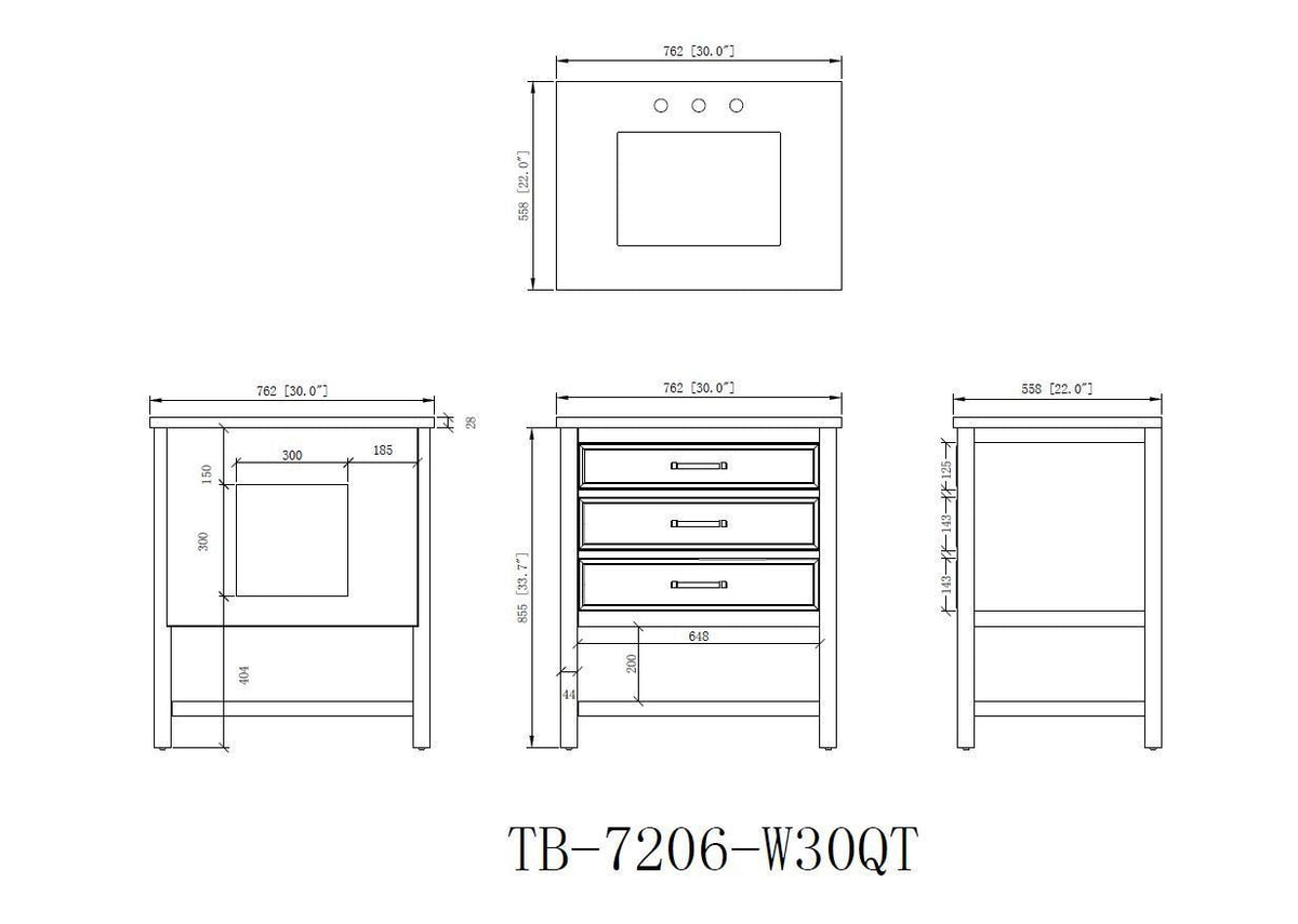 30" Felton Navy Blue Modern Single Sink Bathroom Vanity
