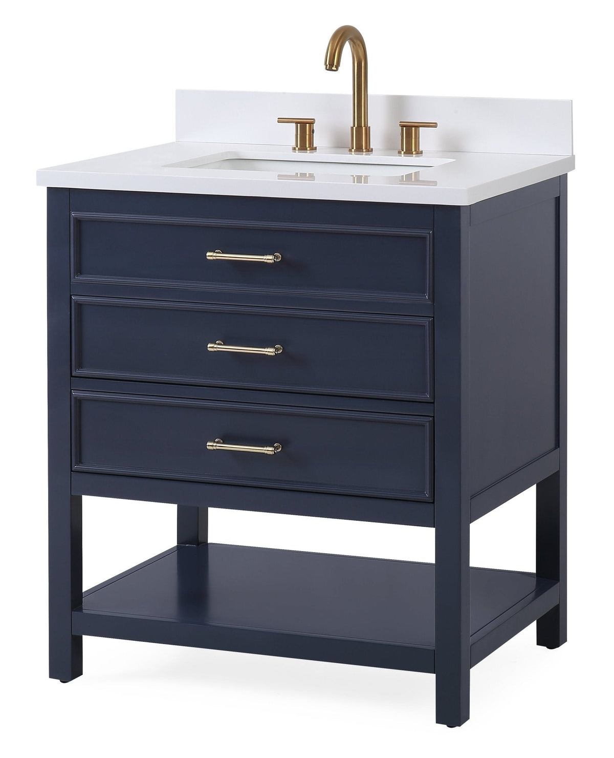 30" Felton Navy Blue Modern Single Sink Bathroom Vanity