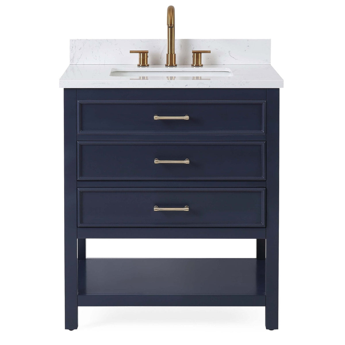 30" Felton Navy Blue Modern Single Sink Bathroom Vanity