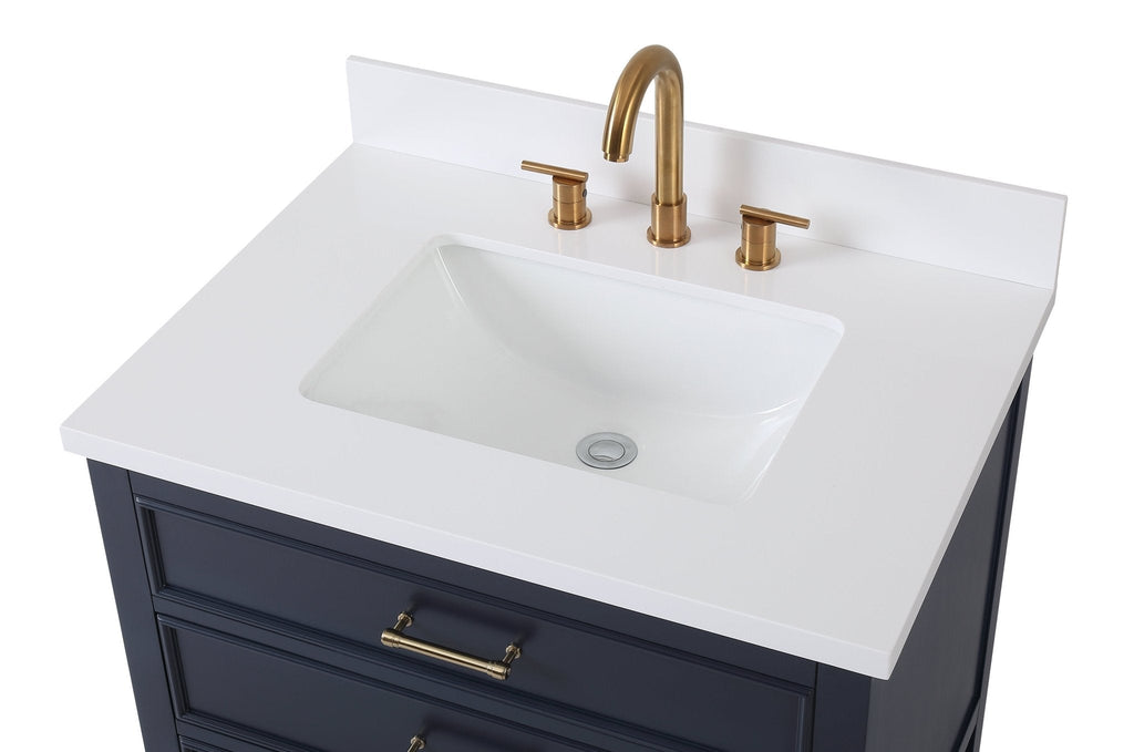 30" Felton Navy Blue Modern Single Sink Bathroom Vanity