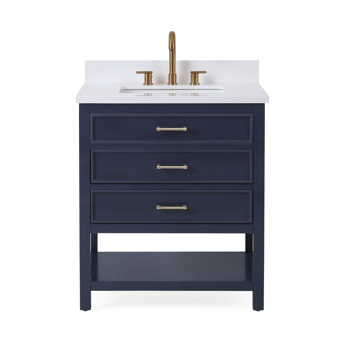 30" Felton Navy Blue Modern Single Sink Bathroom Vanity