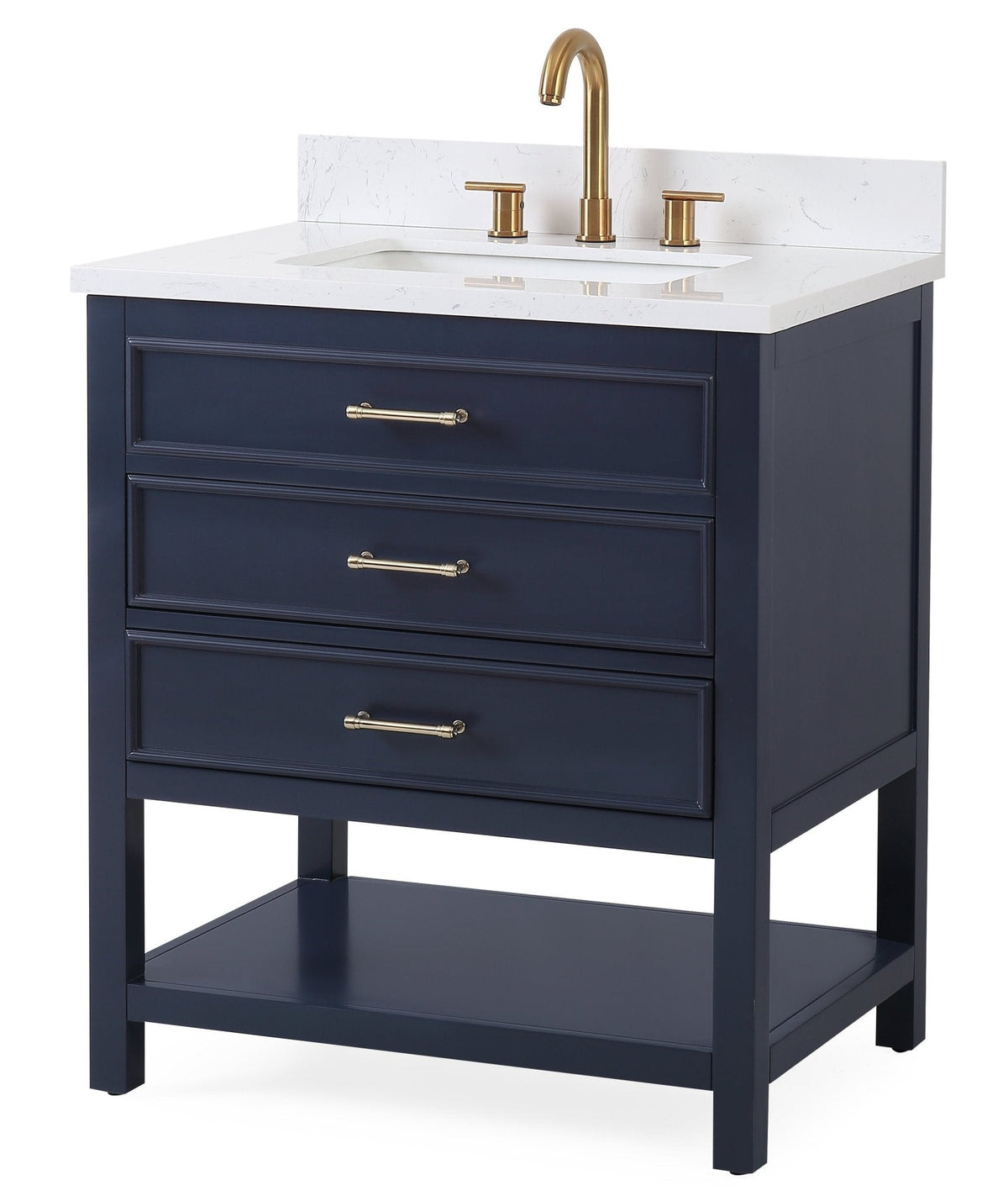 30" Felton Navy Blue Modern Single Sink Bathroom Vanity