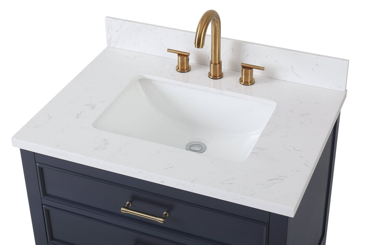 30" Felton Navy Blue Modern Single Sink Bathroom Vanity