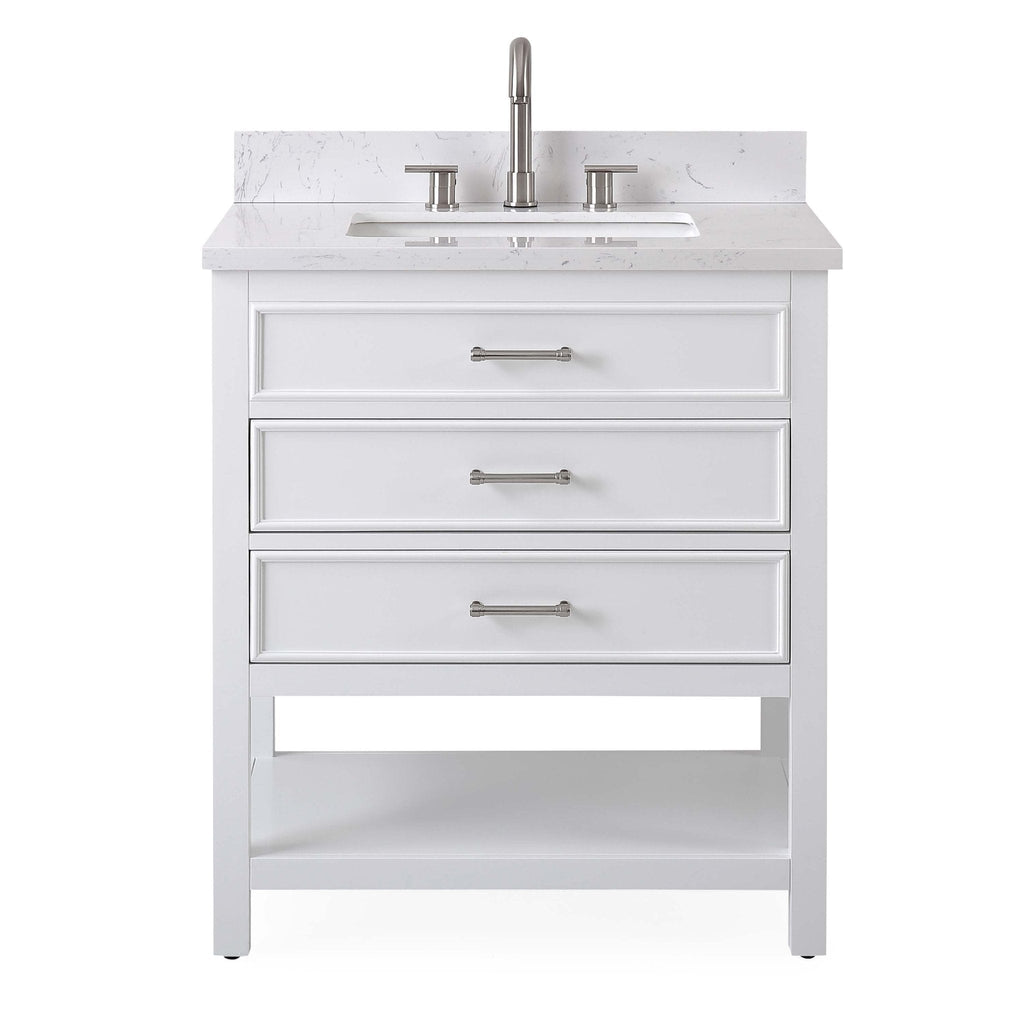30" Felton White Modern Single Sink Bathroom Vanity
