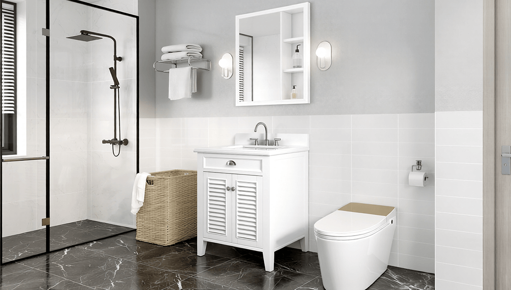30 Inch Contemporary Style White Kalani Bathroom Vanity (Variant)