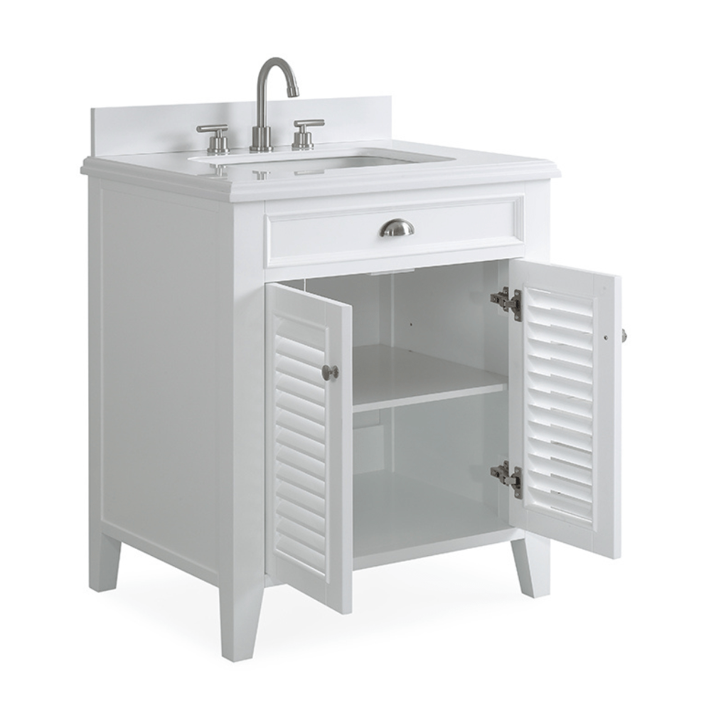 30 Inch Contemporary Style White Kalani Bathroom Vanity (Variant)