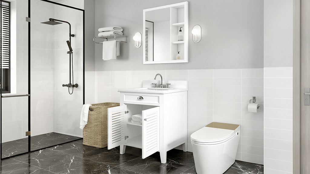 30 Inch Contemporary Style White Kalani Bathroom Vanity (Variant)