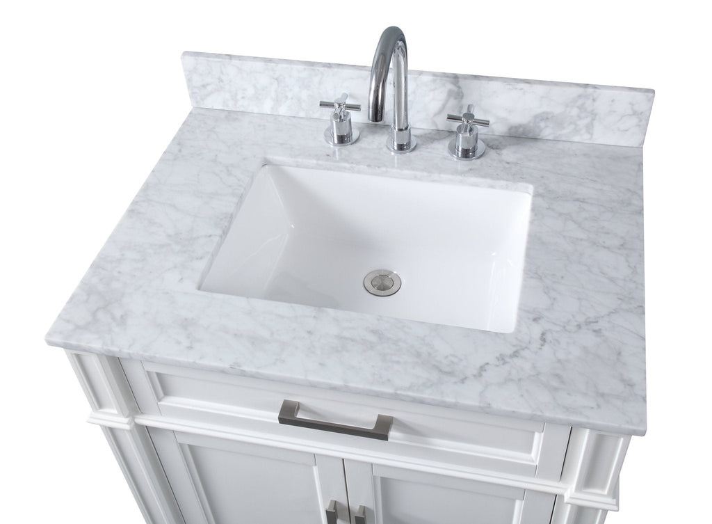 30 Inch Durand Modern Light Oak Bathroom Sink Vanity with Stone Counter Top
