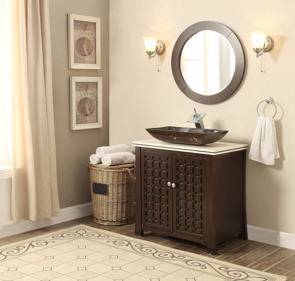30" Benton Collection Giovanni Vessel Sink Bathroom Vanity