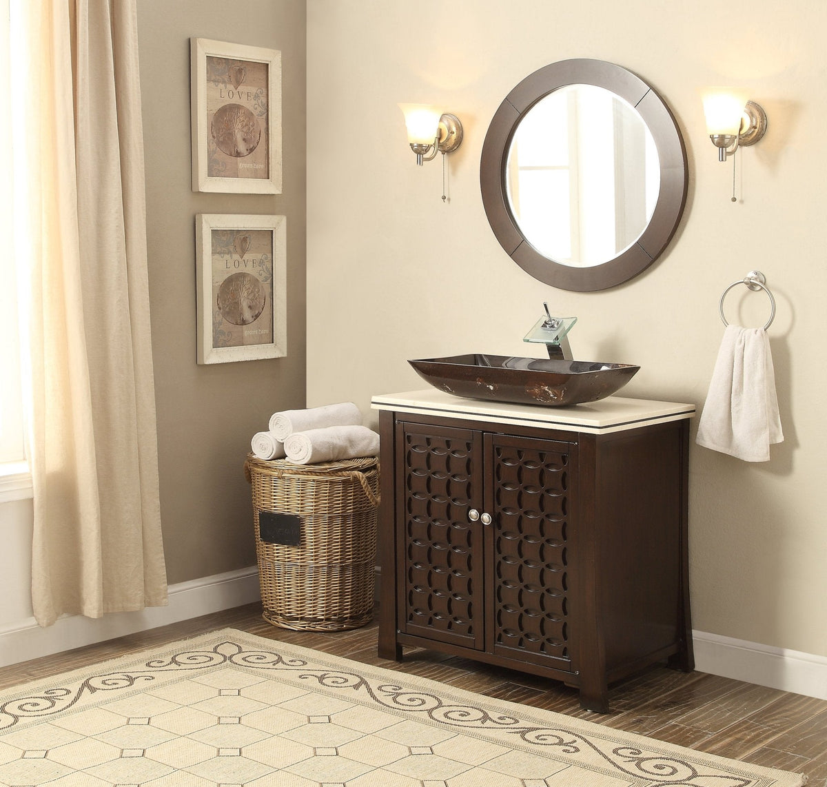 30" Benton Collection Giovanni Vessel Sink Bathroom Vanity