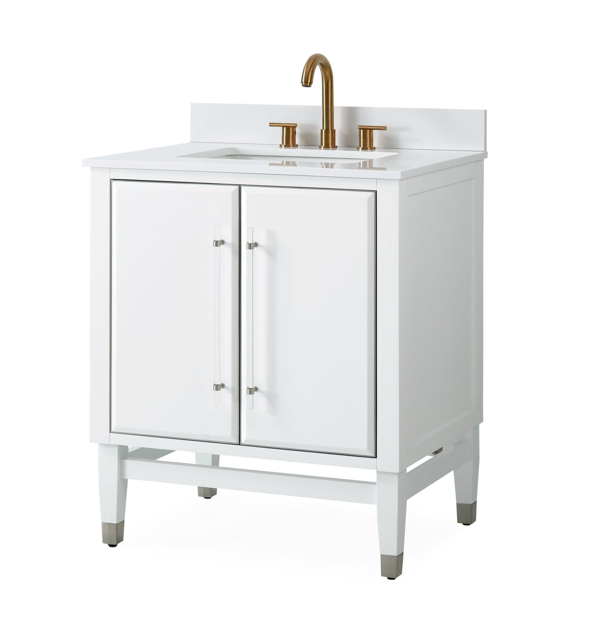 30" Tennant Brand Bertone White Modern Bathroom Sink Vanity
