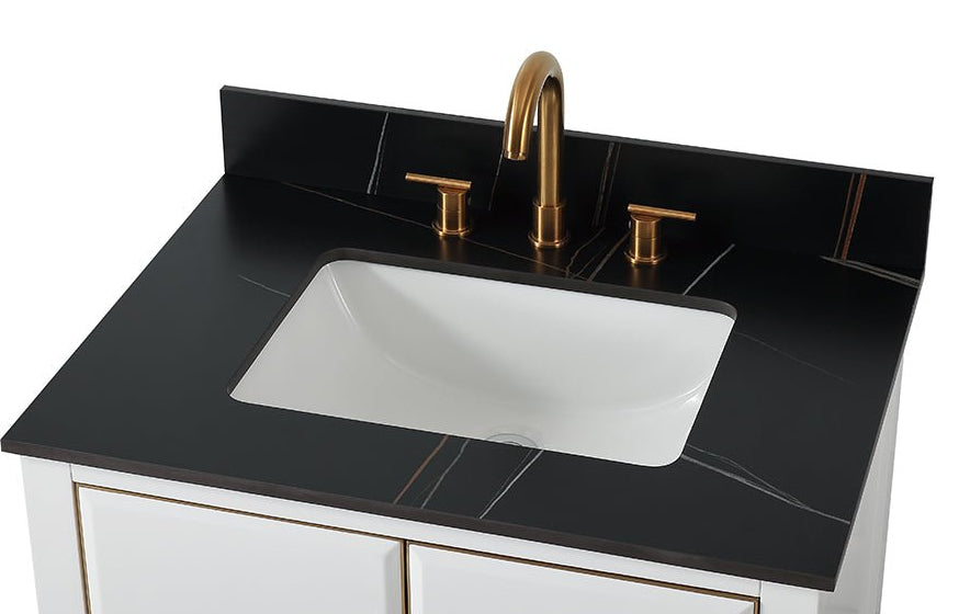 30" Tennant Brand Bertone White Modern Bathroom Sink Vanity