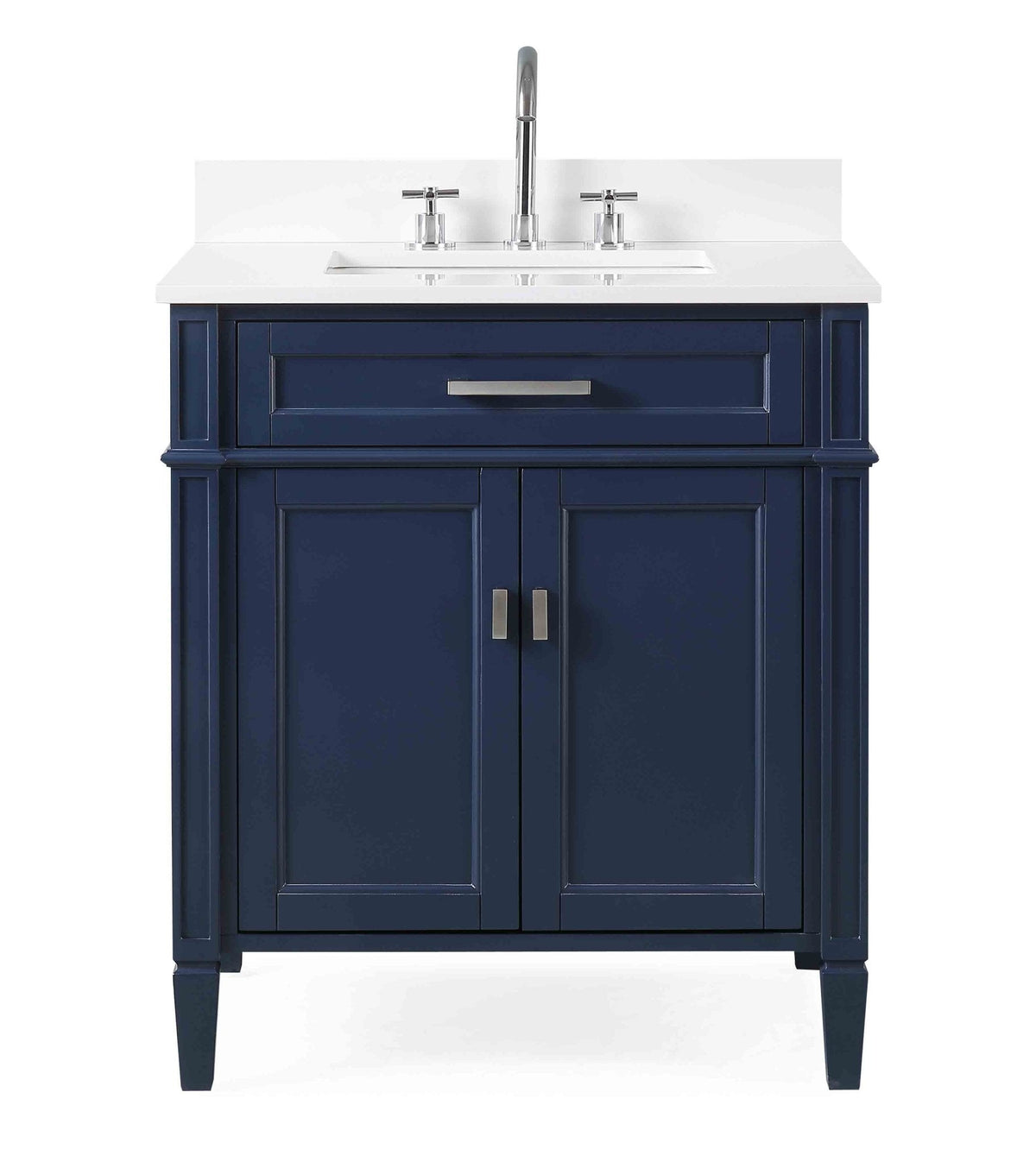30 Inch Durand Modern Navy Blue Bathroom Sink Vanity with Stone Counter Top