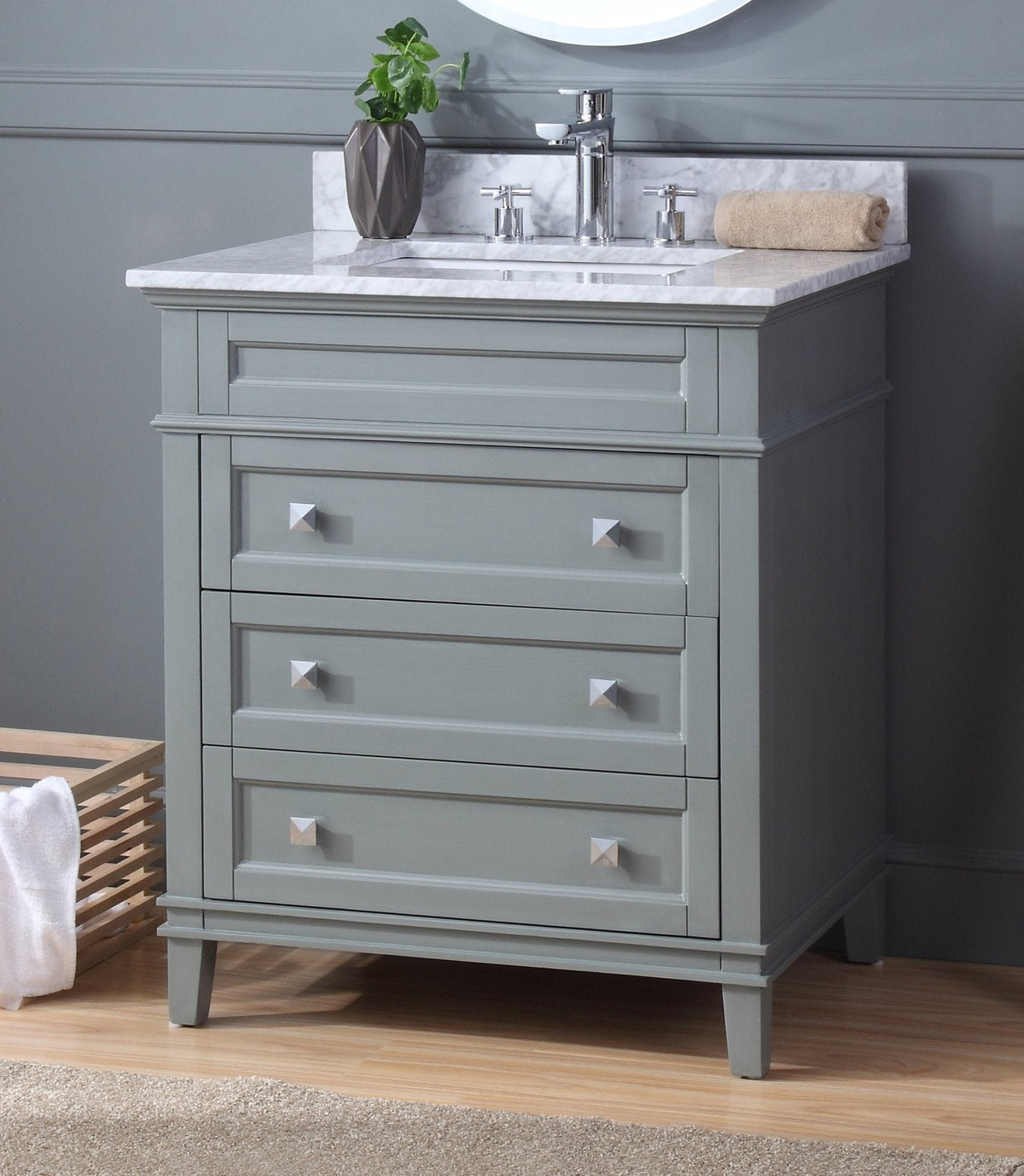 30" Tennant Brand Felix Modern Style Gray Bathroom Vanity