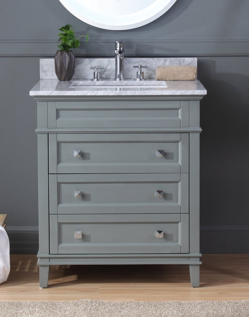 30" Tennant Brand Felix Modern Style Gray Bathroom Vanity