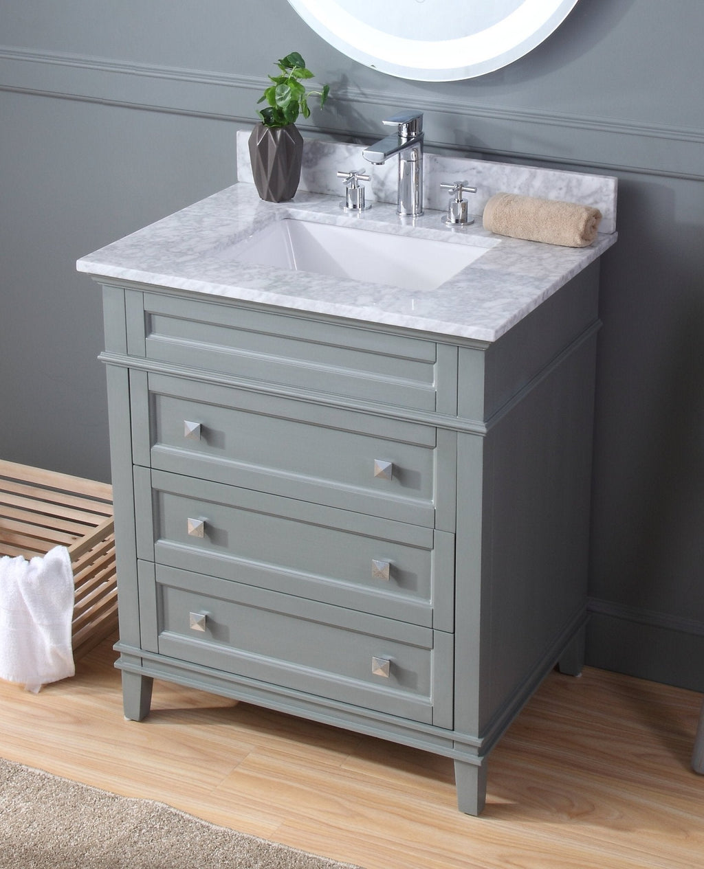 30" Tennant Brand Felix Modern Style Gray Bathroom Vanity