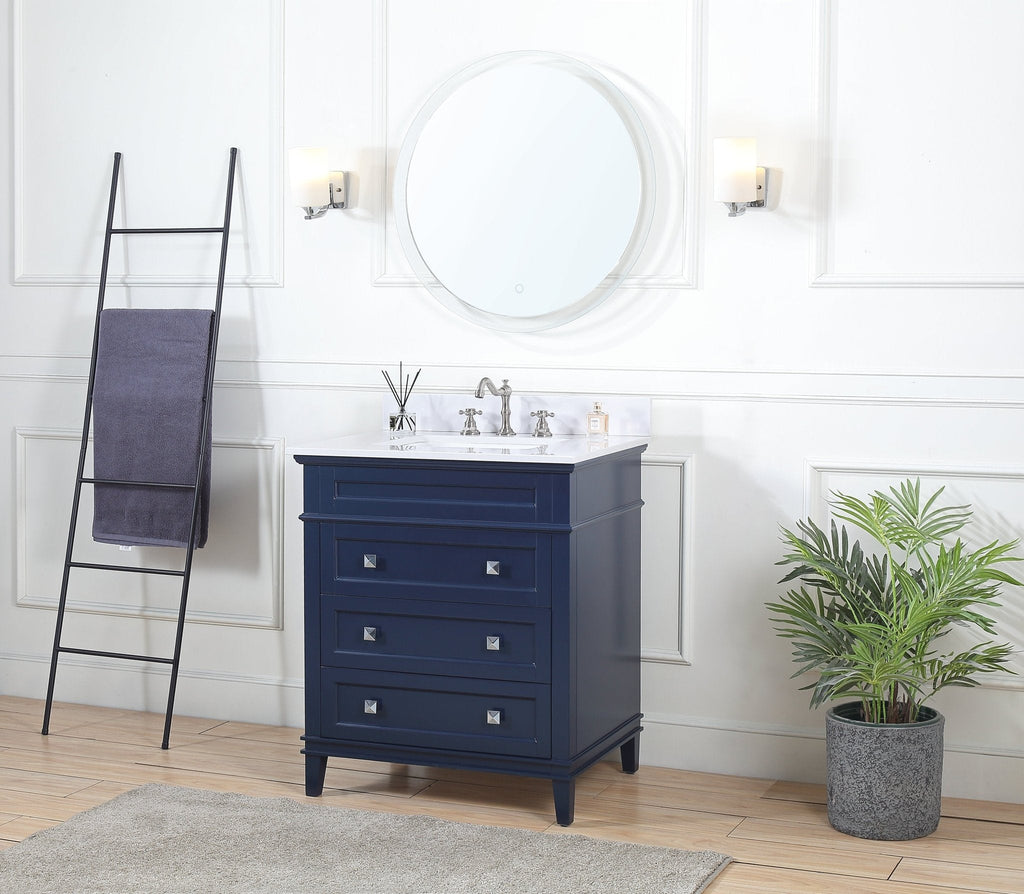 30" Tennant Brand Felix Modern Style Navy Blue Bathroom Vanity