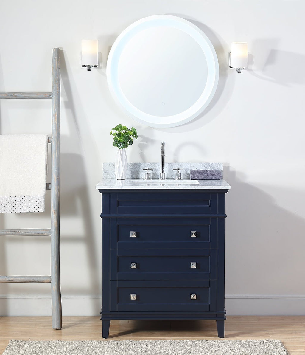 30" Tennant Brand Felix Modern Style Navy Blue Bathroom Vanity